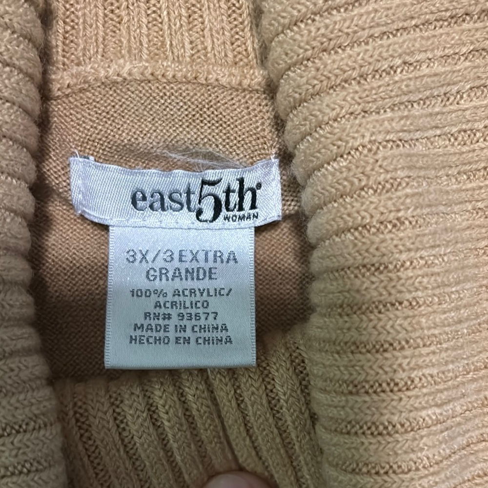 East 5th Tan Cowl Neck Sweater (B5) - Picture 2 of 3